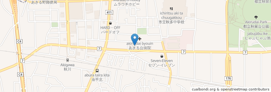 Mapa de ubicacion de 青梅信用金庫 秋川支店 en ژاپن, 東京都, あきる野市.