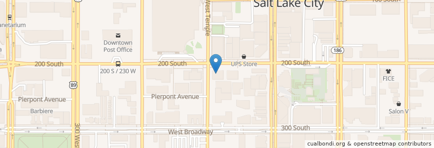 Mapa de ubicacion de Olive Garden en United States, Utah, Salt Lake County, Salt Lake City.