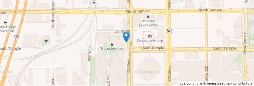 Mapa de ubicacion de Fidelity Station at The Gateway en Amerika Syarikat, Utah, Salt Lake County, Salt Lake City.