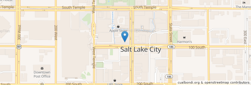 Mapa de ubicacion de Subway en アメリカ合衆国, ユタ州, Salt Lake County, Salt Lake City.