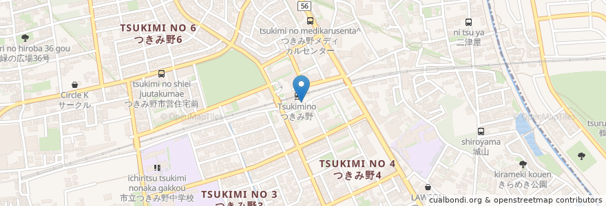 Mapa de ubicacion de つきみ野駅前公衆便所 en Japan, Präfektur Kanagawa, 大和市.
