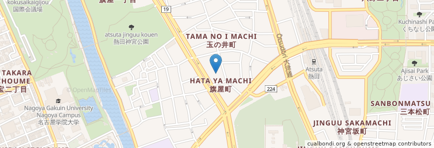 Mapa de ubicacion de 想念寺 en Япония, Айти, 名古屋市, 熱田区.
