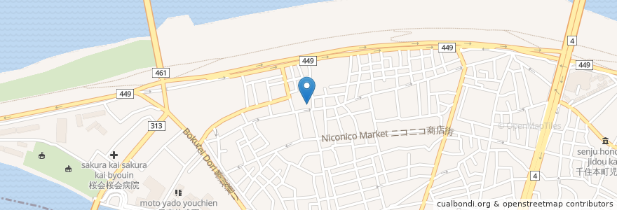 Mapa de ubicacion de タカラ湯 en Japón, Tokio, Adachi.