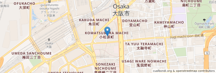 Mapa de ubicacion de アレグレ en ژاپن, 大阪府, 大阪市, 北区.