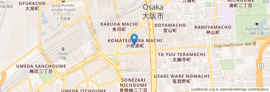 Mapa de ubicacion de ちょうてん en Япония, Осака, 大阪市, 北区.
