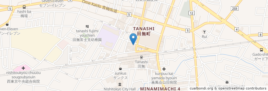 Mapa de ubicacion de ハックドラッグ en Giappone, Tokyo, 西東京市.