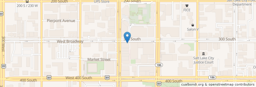 Mapa de ubicacion de Jimmy John's en Vereinigte Staaten Von Amerika, Utah, Salt Lake County, Salt Lake City.