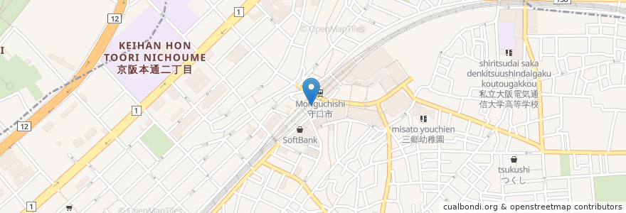 Mapa de ubicacion de えん満 en 日本, 大阪府, 守口市.