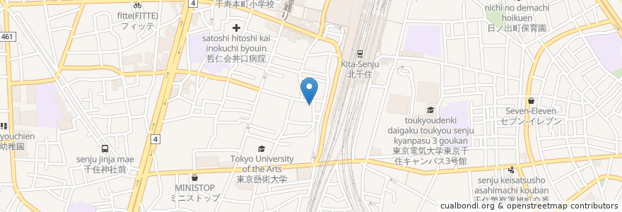 Mapa de ubicacion de boquerona en Japonya, 東京都, 足立区.