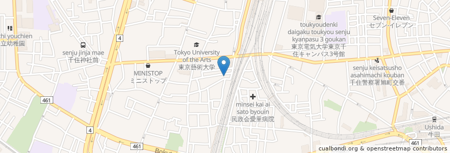 Mapa de ubicacion de Myojoji Temple en Japan, Tokyo, Adachi.
