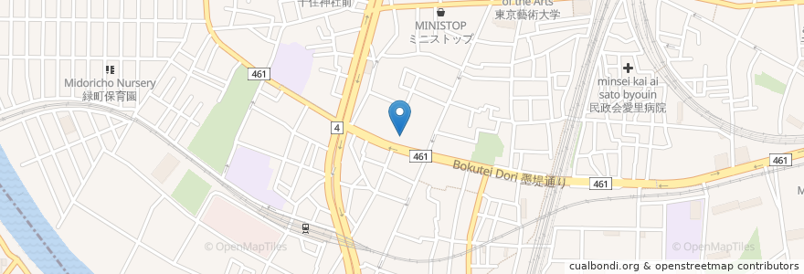 Mapa de ubicacion de Genchoji Temple en Japan, Tokyo, Adachi.