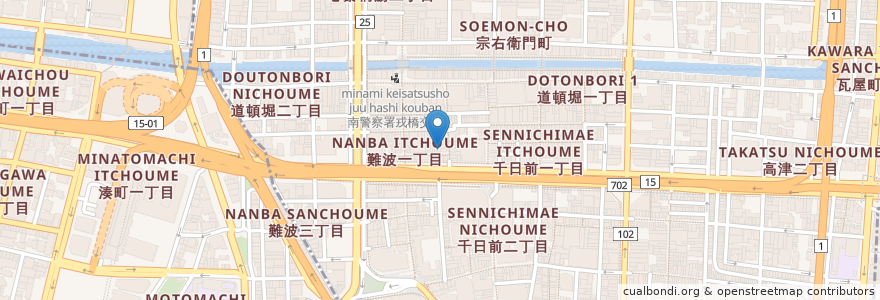 Mapa de ubicacion de 串の坊 en 日本, 大阪府, 大阪市, 中央区.
