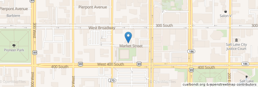 Mapa de ubicacion de Market Street Grill en アメリカ合衆国, ユタ州, Salt Lake County, Salt Lake City.