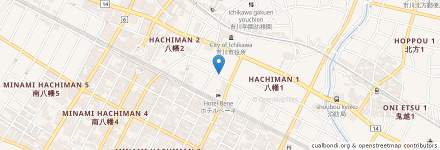 Mapa de ubicacion de 伊藤内科医院 en Japan, Präfektur Chiba, 市川市.