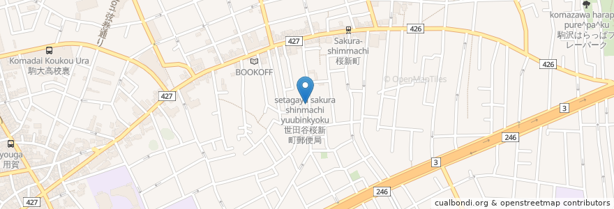 Mapa de ubicacion de いちゃりぽちょーでー en 日本, 東京都, 世田谷区.