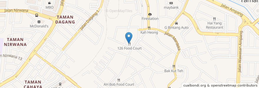 Mapa de ubicacion de 126 Food Court en Malaysia, Selangor, Majlis Perbandaran Ampang Jaya.