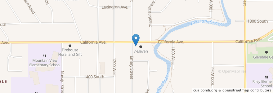 Mapa de ubicacion de 7-Eleven en Estados Unidos Da América, Utah, Salt Lake County, Salt Lake City.
