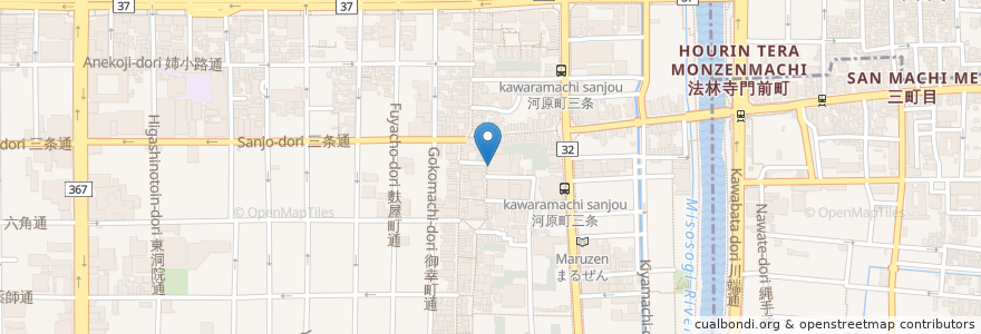 Mapa de ubicacion de Sunshine Cafe en 일본, 교토부, 京都市, 中京区.