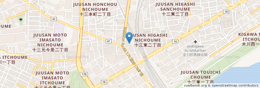 Mapa de ubicacion de ダイコクドラッグ en 日本, 大阪府, 大阪市, 淀川区.
