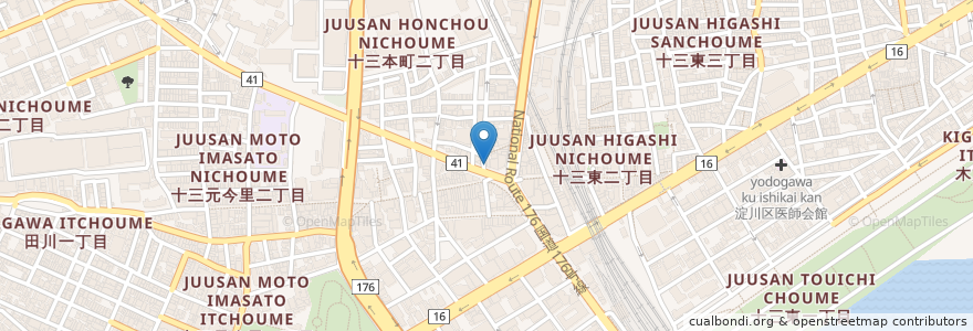 Mapa de ubicacion de 明石八 en Япония, Осака, 大阪市, 淀川区.