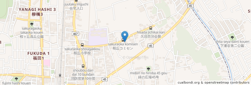 Mapa de ubicacion de コミュニティセンター桜丘会館 en 日本, 神奈川縣, 大和市.