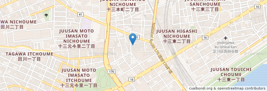 Mapa de ubicacion de ひすい珈琲屋 en Japan, Präfektur Osaka, 大阪市, 淀川区.