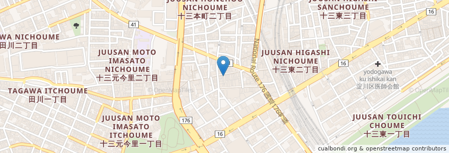 Mapa de ubicacion de オーエスドラッグ en Japan, 大阪府, Osaka, 淀川区.