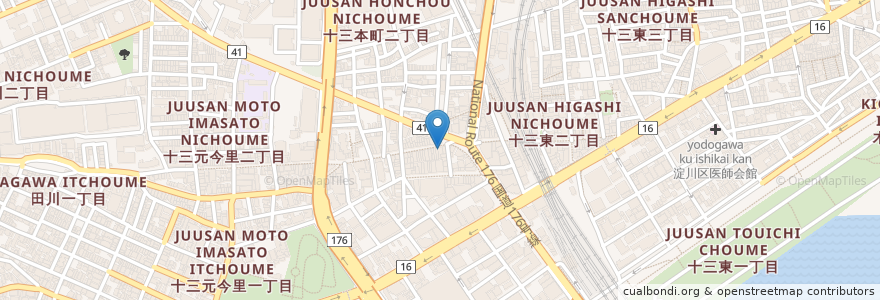 Mapa de ubicacion de 餃子の王将 en Japan, 大阪府, Osaka, 淀川区.