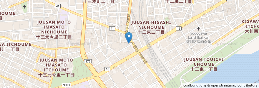 Mapa de ubicacion de すき家 en Jepun, 大阪府, 大阪市, 淀川区.