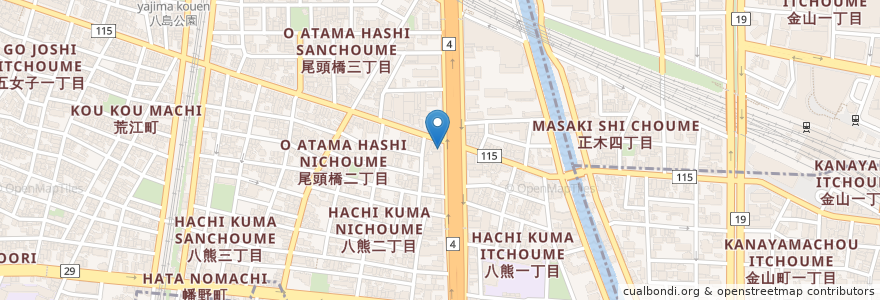 Mapa de ubicacion de CoCo壱番屋 en Japón, Prefectura De Aichi, Nagoya, 中川区.