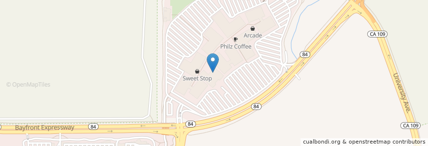 Mapa de ubicacion de Café Epic en アメリカ合衆国, カリフォルニア州, San Mateo County, Menlo Park.