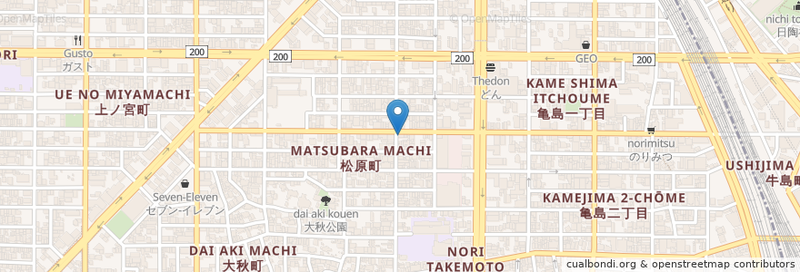 Mapa de ubicacion de 渡辺歯科 en 일본, 아이치현, 나고야 시, 中村区.