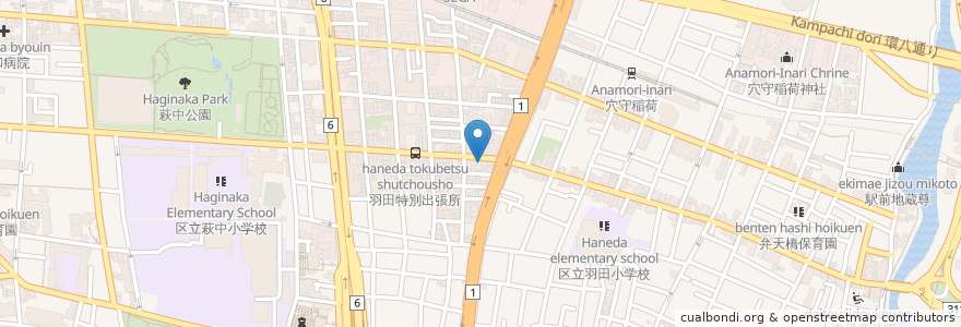 Mapa de ubicacion de 羽田医院歯科 en Giappone, Tokyo, 大田区.