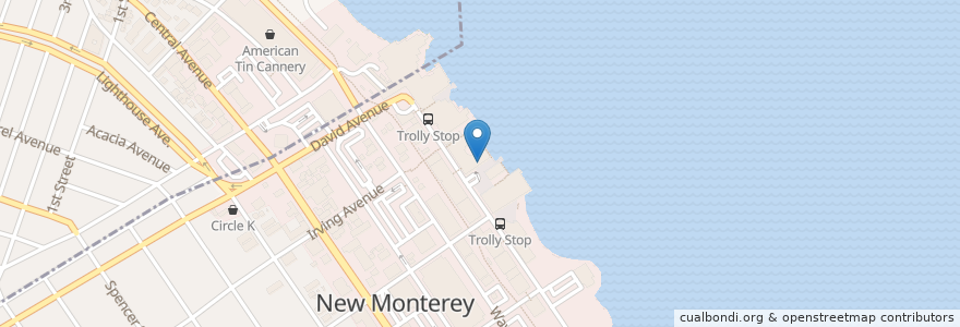 Mapa de ubicacion de the C restaurant + bar en Vereinigte Staaten Von Amerika, Kalifornien, Monterey County, Monterey.
