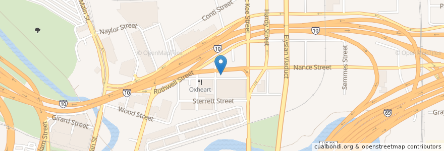 Mapa de ubicacion de Last Concert Cafe en États-Unis D'Amérique, Texas, Houston, Harris County.