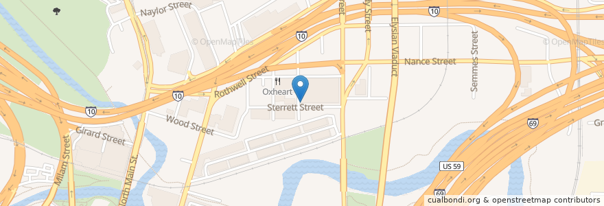 Mapa de ubicacion de Bisong Art Gallery en United States, Texas, Houston, Harris County.