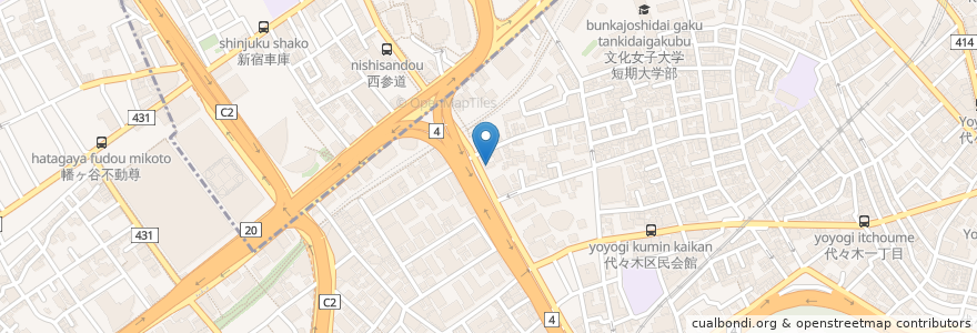 Mapa de ubicacion de 新宿北澤倶楽部 en اليابان, 東京都, 新宿区, 渋谷区.