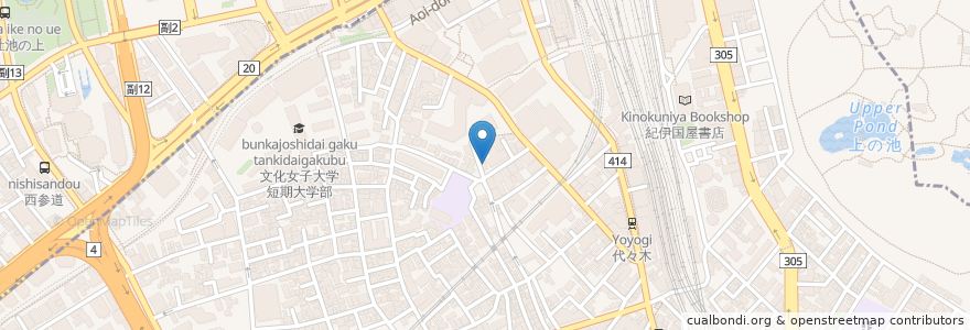 Mapa de ubicacion de 代々木中部協会 en 日本, 東京都, 新宿区, 渋谷区.