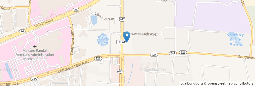 Mapa de ubicacion de Adam's Ribs en Vereinigte Staaten Von Amerika, Florida, Alachua County, City Of Gainesville Municipal Boundaries, Gainesville.
