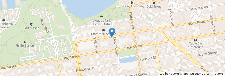 Mapa de ubicacion de Black Pointe Cafe en Vereinigte Staaten Von Amerika, Kalifornien, San Francisco, San Francisco.