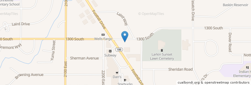 Mapa de ubicacion de Wendy's en Estados Unidos De América, Utah, Salt Lake County, Salt Lake City.