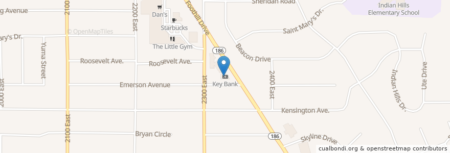 Mapa de ubicacion de KeyBank en Stati Uniti D'America, Utah, Salt Lake County, Salt Lake City.