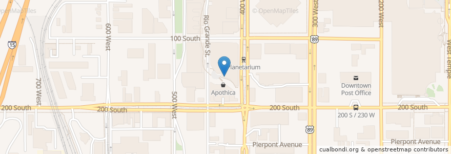 Mapa de ubicacion de Bout Time Pub and Grub en アメリカ合衆国, ユタ州, Salt Lake County, Salt Lake City.