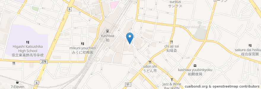 Mapa de ubicacion de サンマルクカフェ en اليابان, 千葉県, 柏市.
