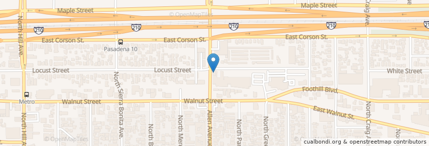Mapa de ubicacion de Jameson Brown en United States, California, Los Angeles County, Pasadena.