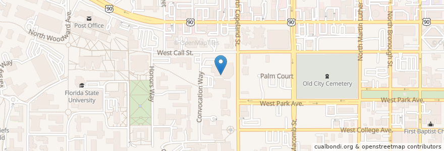 Mapa de ubicacion de Dohnanyi Recital Hall en 美利坚合众国/美利堅合眾國, 佛罗里达州/佛羅里達州, Leon County, 達拉哈西/塔拉赫西.
