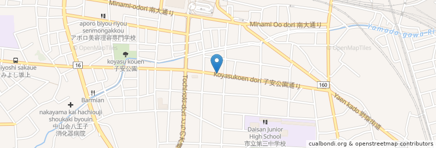 Mapa de ubicacion de らーめんおがわ en Giappone, Tokyo, 八王子市.