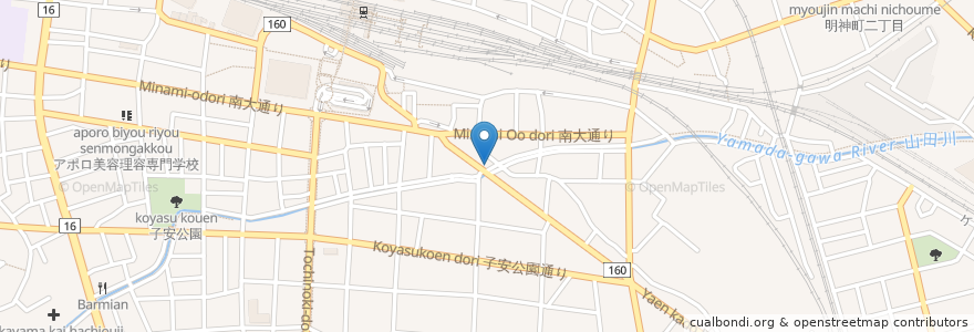 Mapa de ubicacion de いち川食堂 en Japan, Tokyo, Hachioji.