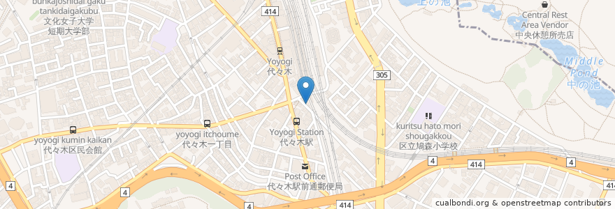 Mapa de ubicacion de つけめん ばんえい en Jepun, 東京都, 新宿区, 渋谷区.