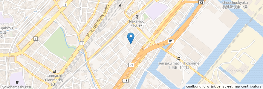 Mapa de ubicacion de 金比羅社; 大鳥社; 稲荷社; 香取社; 鹿島社 en Japon, Préfecture De Kanagawa, 横浜市, 神奈川区.